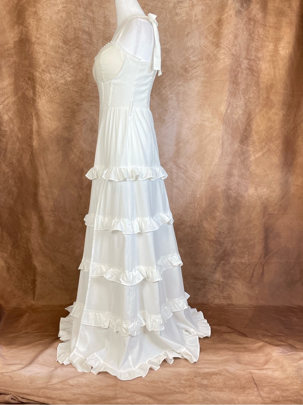Altar’d State White Ruffled Tiered Maxi Dress size Medium - Picture 14 of 16